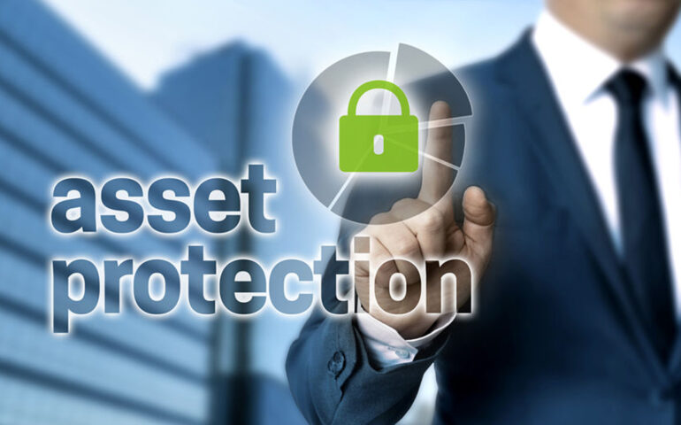 Asset Protection concept is shown by businessman