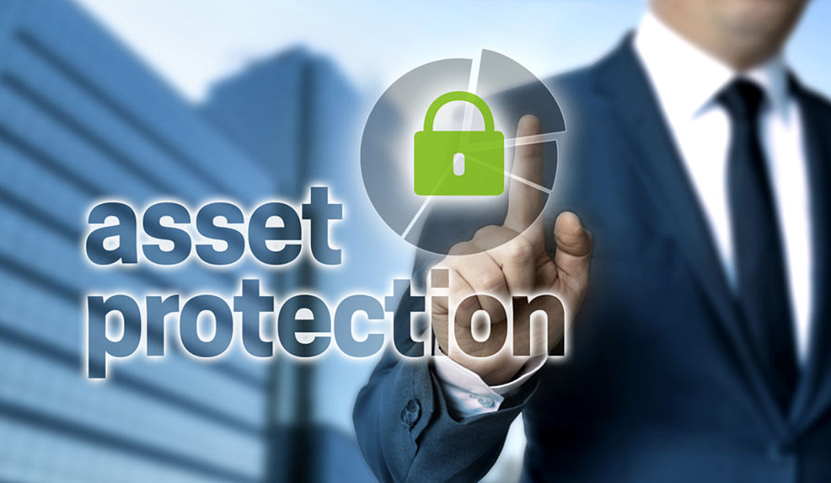 Asset Protection concept is shown by businessman