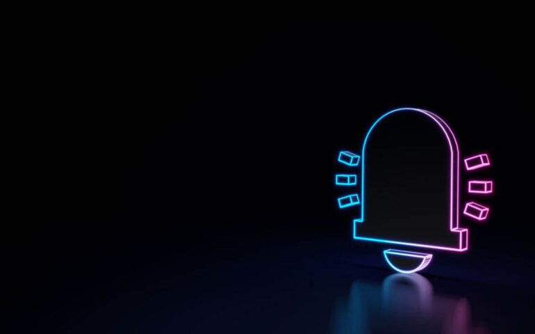 Notification symbol on a black background
