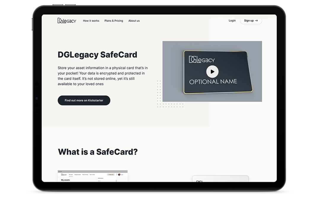 DGLegacy launches its SafeCard Indiegogo campaign