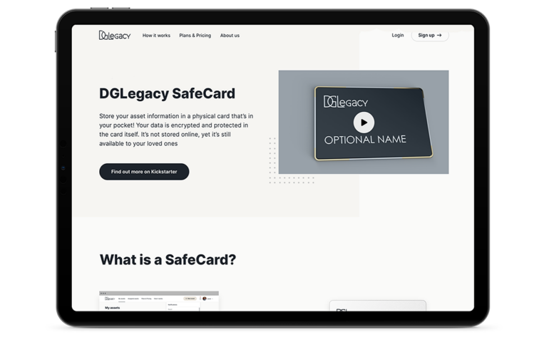 DGLegacy SafeCard fully encripted right there in your pocket