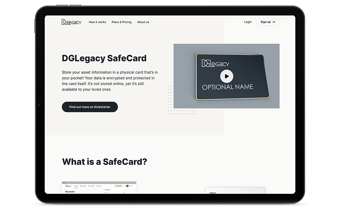 DGLegacy SafeCard fully encripted right there in your pocket