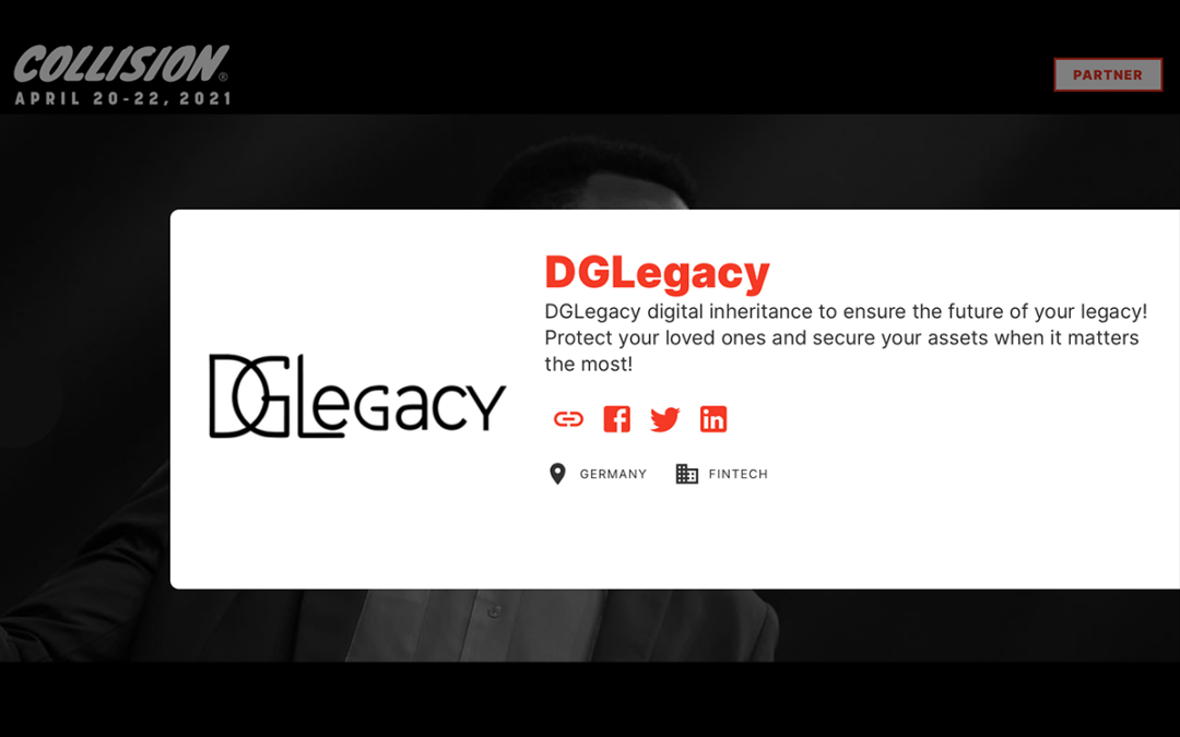 Meet DGLegacy – your secure document and password manager with digital inheritance at Collision 2021