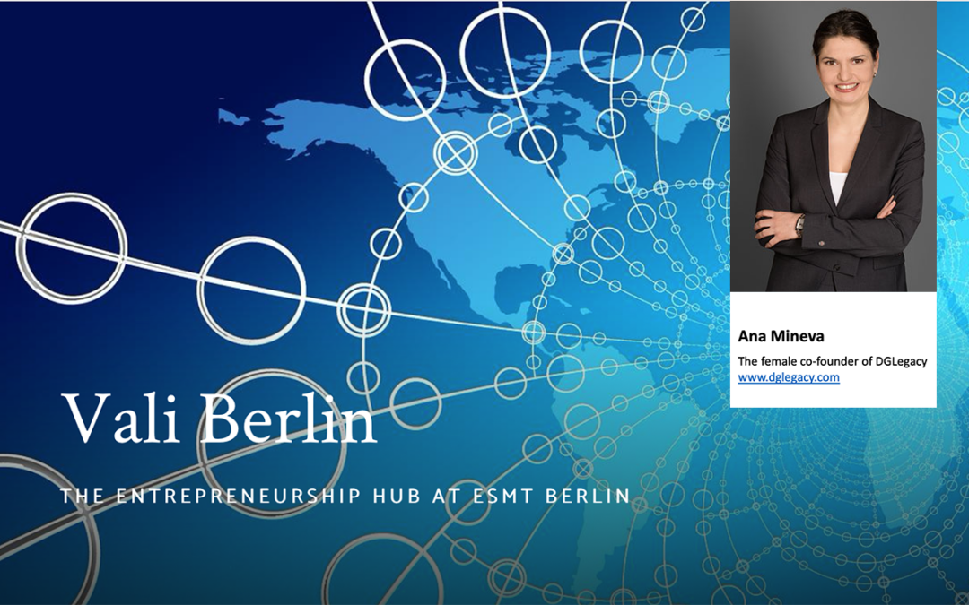 Ana Mineva, speaking about entrepreneurship at ESMT Berlin