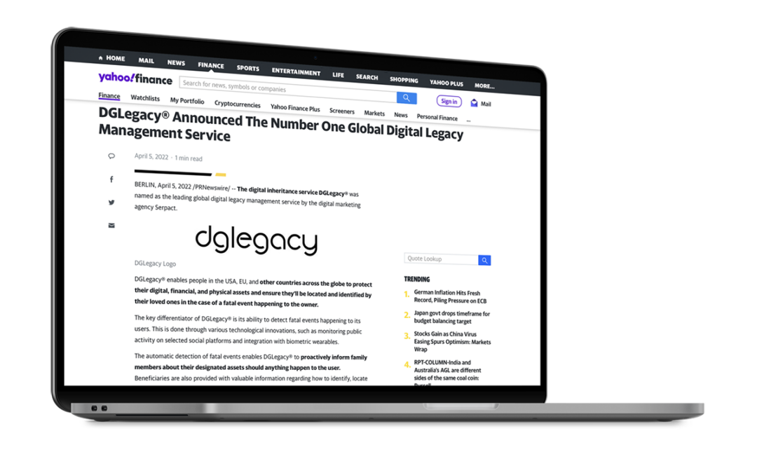DGLegacy® Announced The Number One Global Digital Legacy Management Service