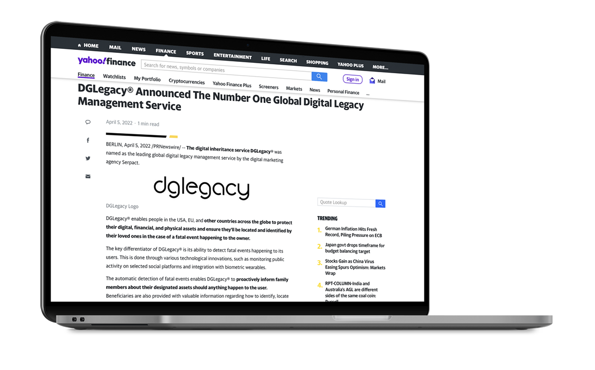 News about DGLegacy® Announced The Number One Global Digital Legacy Management Service