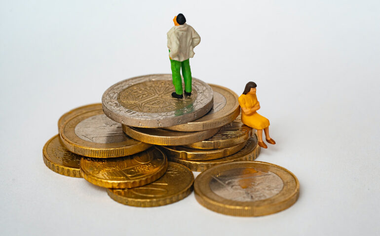 Woman and a man getting three main steps for financial protection