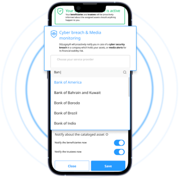 Cyber breach and Media monitoring extended feature DGLegacy