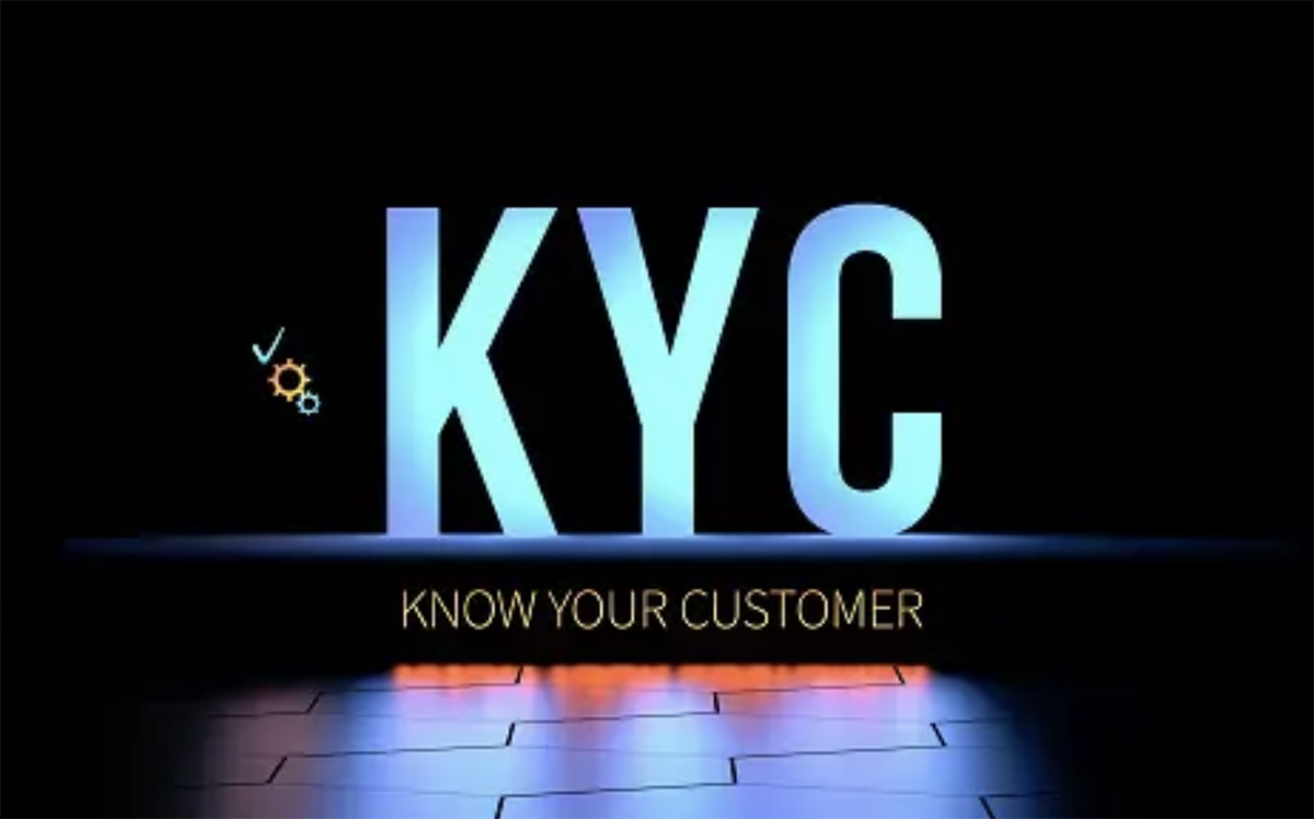 A pricture showing the text "KYC", and bellow it "Know Your Customer"
