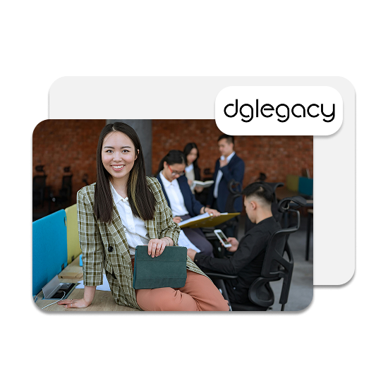 DGLegacy® – A Digital Legacy & Asset Protection Employee Benefit Trusted by HR Leaders and Benefits Managers HR manager reviewing DGLegacy® – a digital inheritance and financial protection benefit to support employees and their families.
