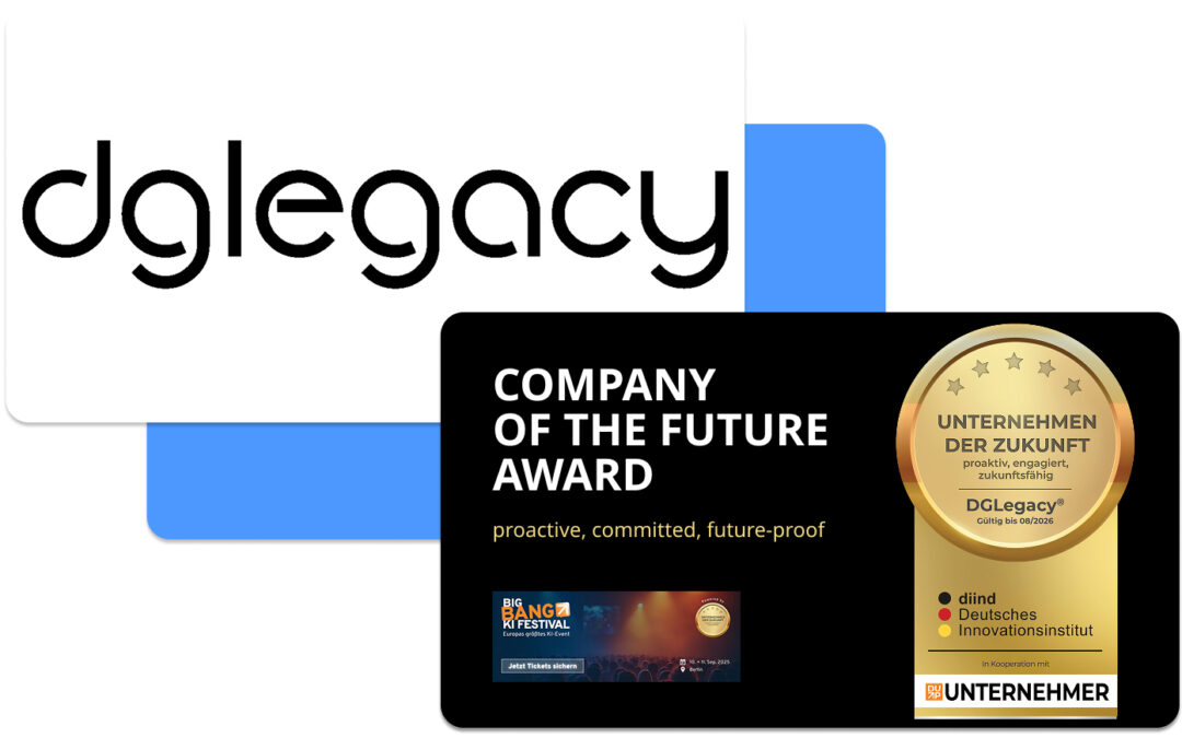 DGLegacy® awarded Unternehmen der Zukunft (company of the future) by Deutsches Innovationsinstitut